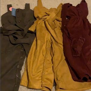 Set of 3 Bailey’s Blossoms velvet jumpsuits